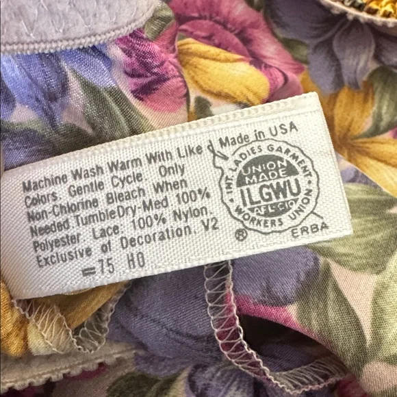 Vintage Oscar de la Renta Panties Size 7 Floral and Lace Union Made USA - Picture 9 of 9